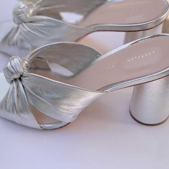 Loeffler Randall Coco Metallic Silver Heels Size 10 - Picture 4 of 16